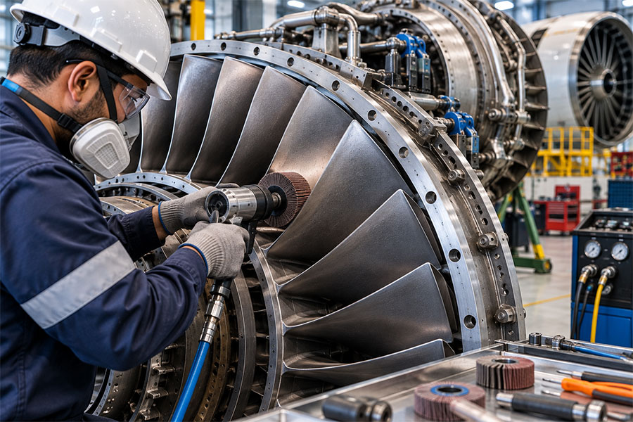 On-Site Flap Peening for Turbine Repair